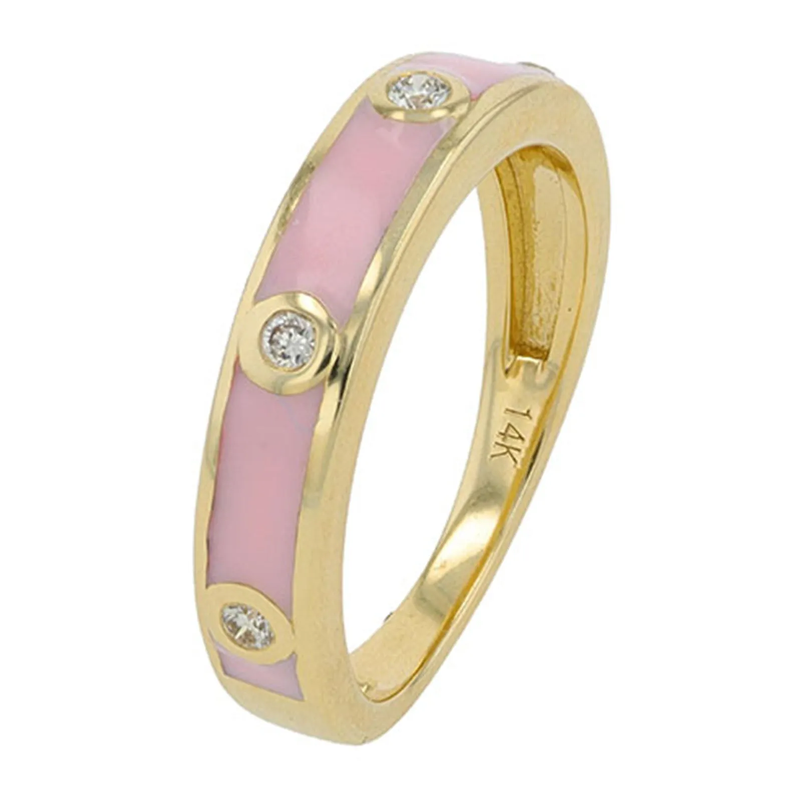14K 1/10 CT Diamond Inlay Enamel Band<p><strong>More Colors Available</p></strong>