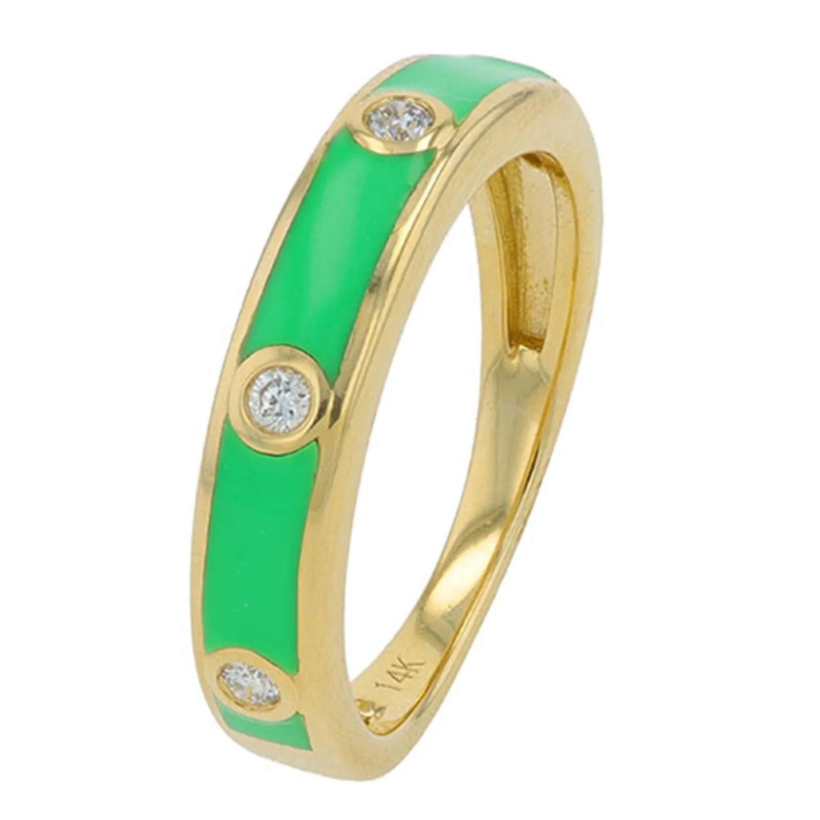 14K 1/10 CT Diamond Inlay Enamel Band<p><strong>More Colors Available</p></strong>