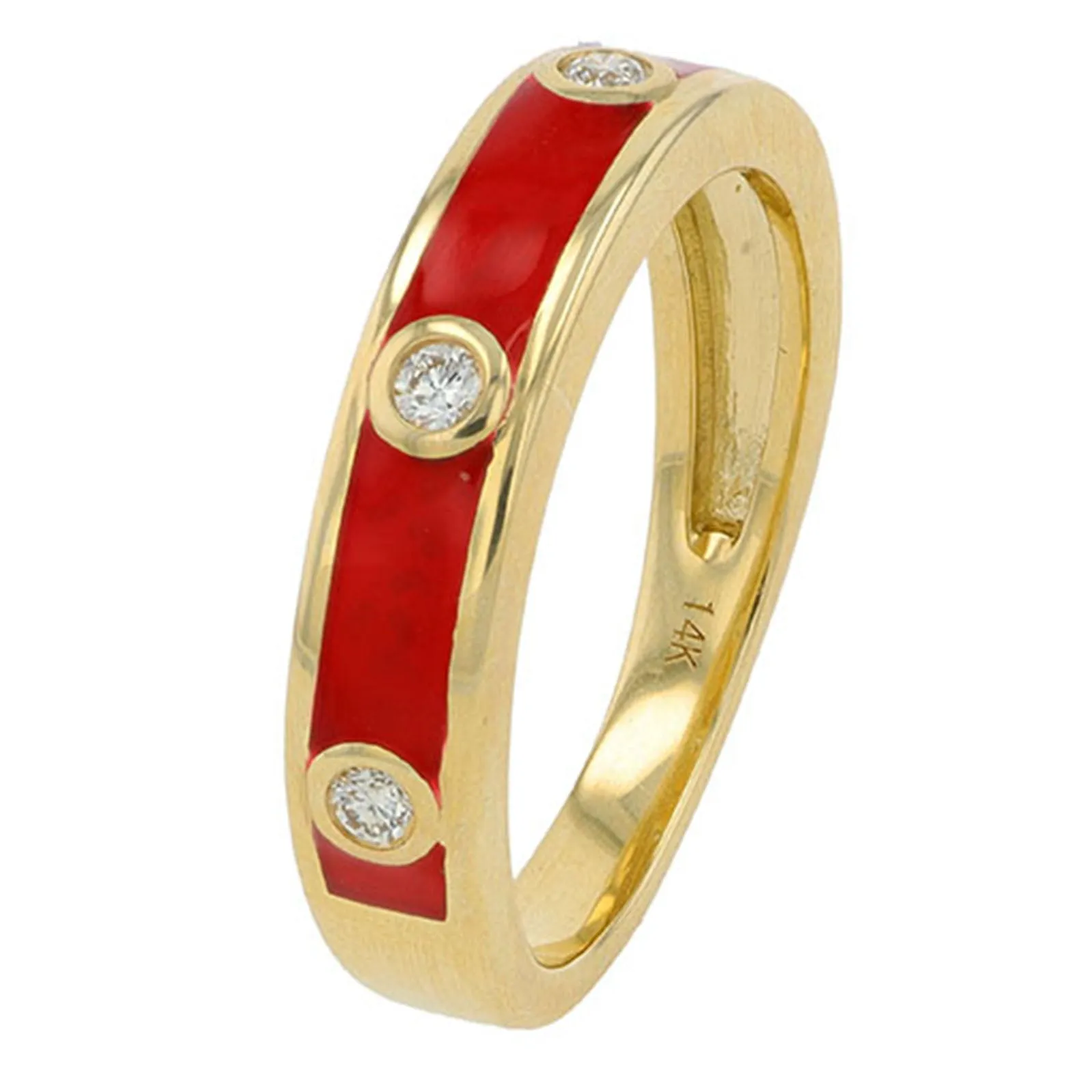 14K 1/10 CT Diamond Inlay Enamel Band<p><strong>More Colors Available</p></strong>