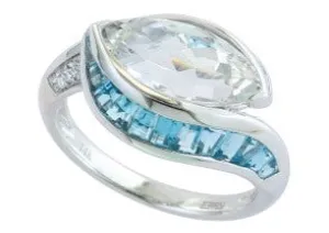 14K EFFY WG Marquise White Topaz Center Ring