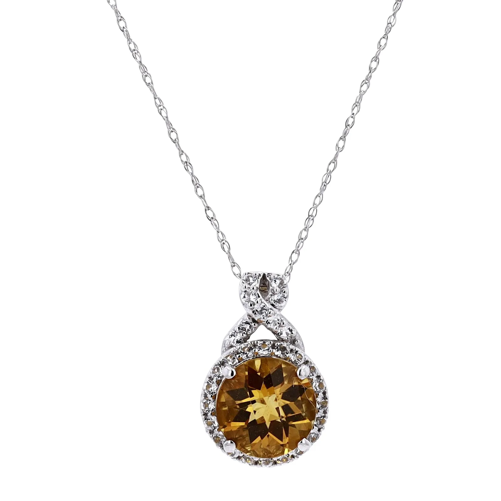 14K Gemstone Halo Pendant<p><strong>More Colors Available</p></strong>