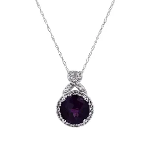 14K Gemstone Halo Pendant<p><strong>More Colors Available</p></strong>