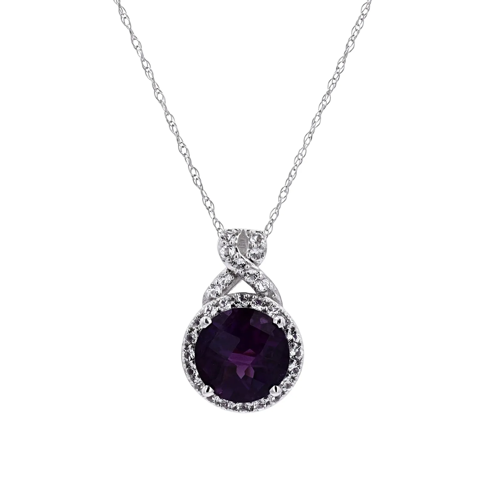 14K Gemstone Halo Pendant<p><strong>More Colors Available</p></strong>