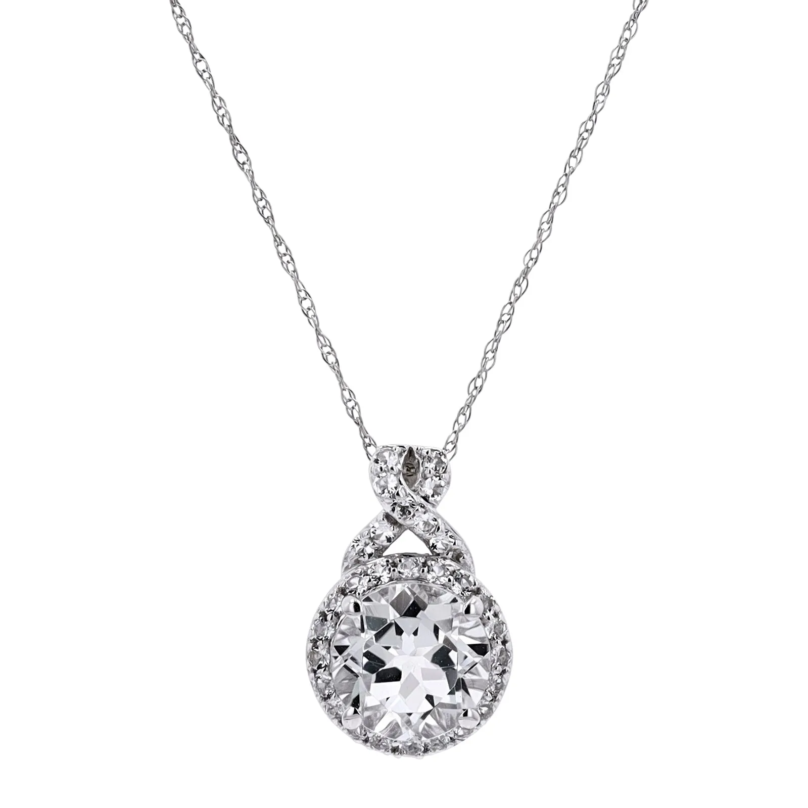 14K Gemstone Halo Pendant<p><strong>More Colors Available</p></strong>