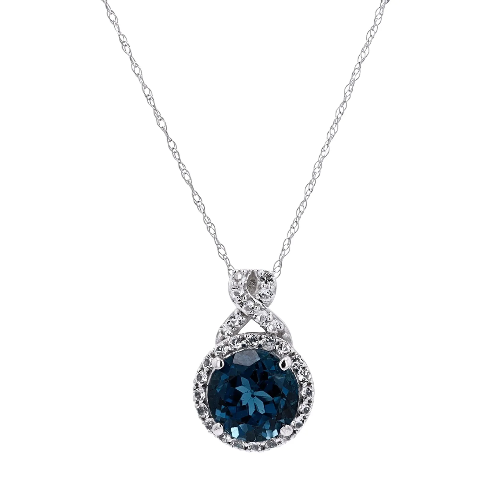 14K Gemstone Halo Pendant<p><strong>More Colors Available</p></strong>