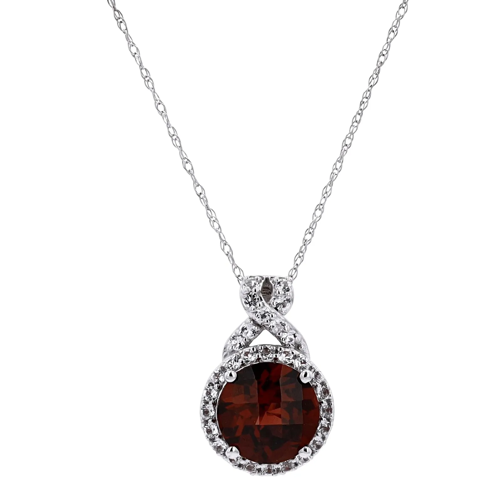 14K Gemstone Halo Pendant<p><strong>More Colors Available</p></strong>
