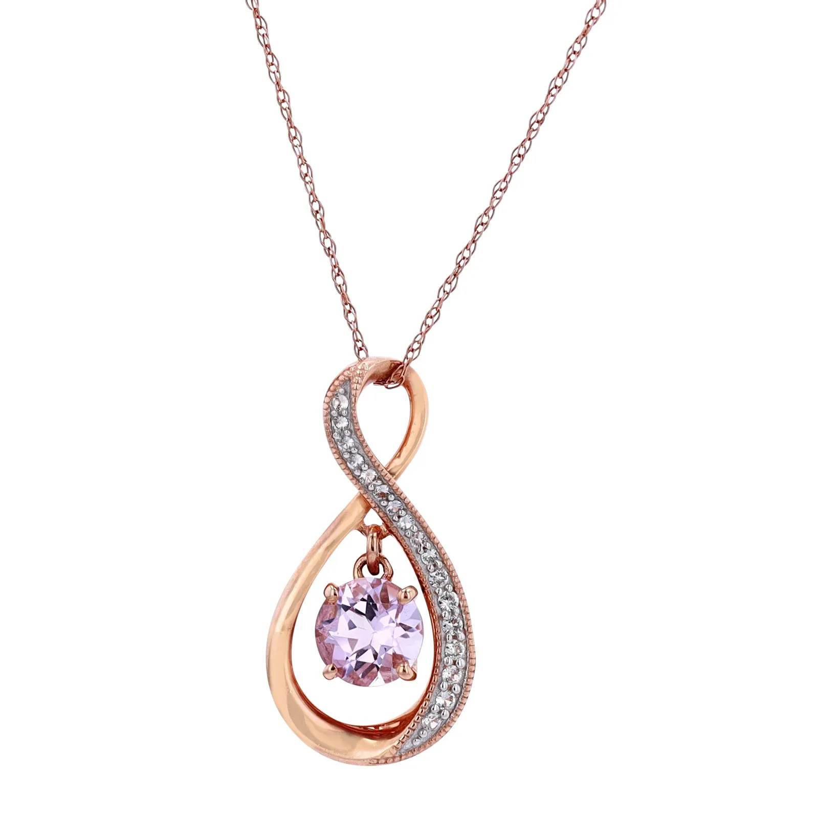14K RG Gemstone Infinity Pendant<strong>More Colors Available</p></strong>