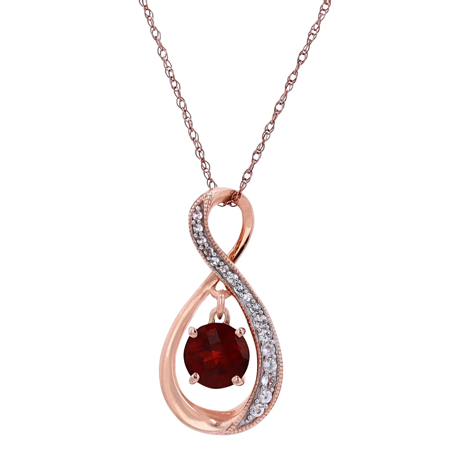 14K RG Gemstone Infinity Pendant<strong>More Colors Available</p></strong>