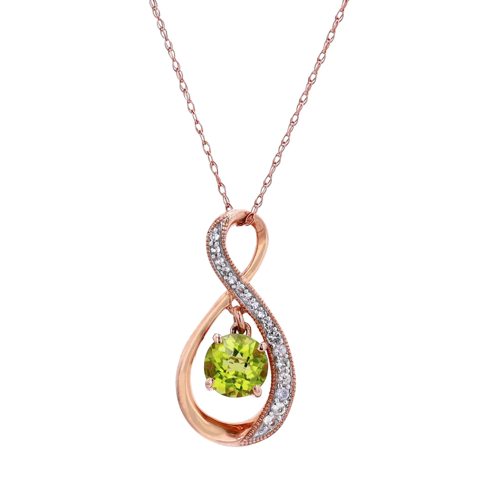 14K RG Gemstone Infinity Pendant<strong>More Colors Available</p></strong>