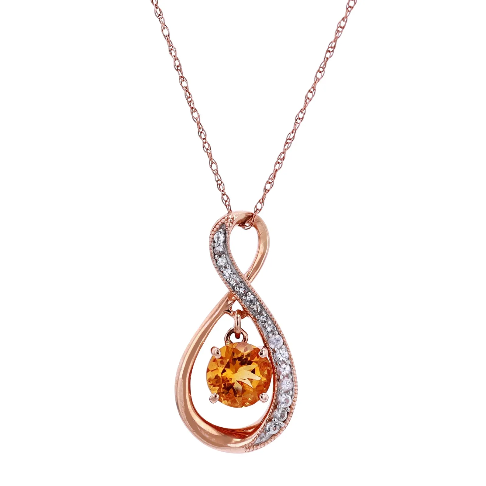 14K RG Gemstone Infinity Pendant<strong>More Colors Available</p></strong>