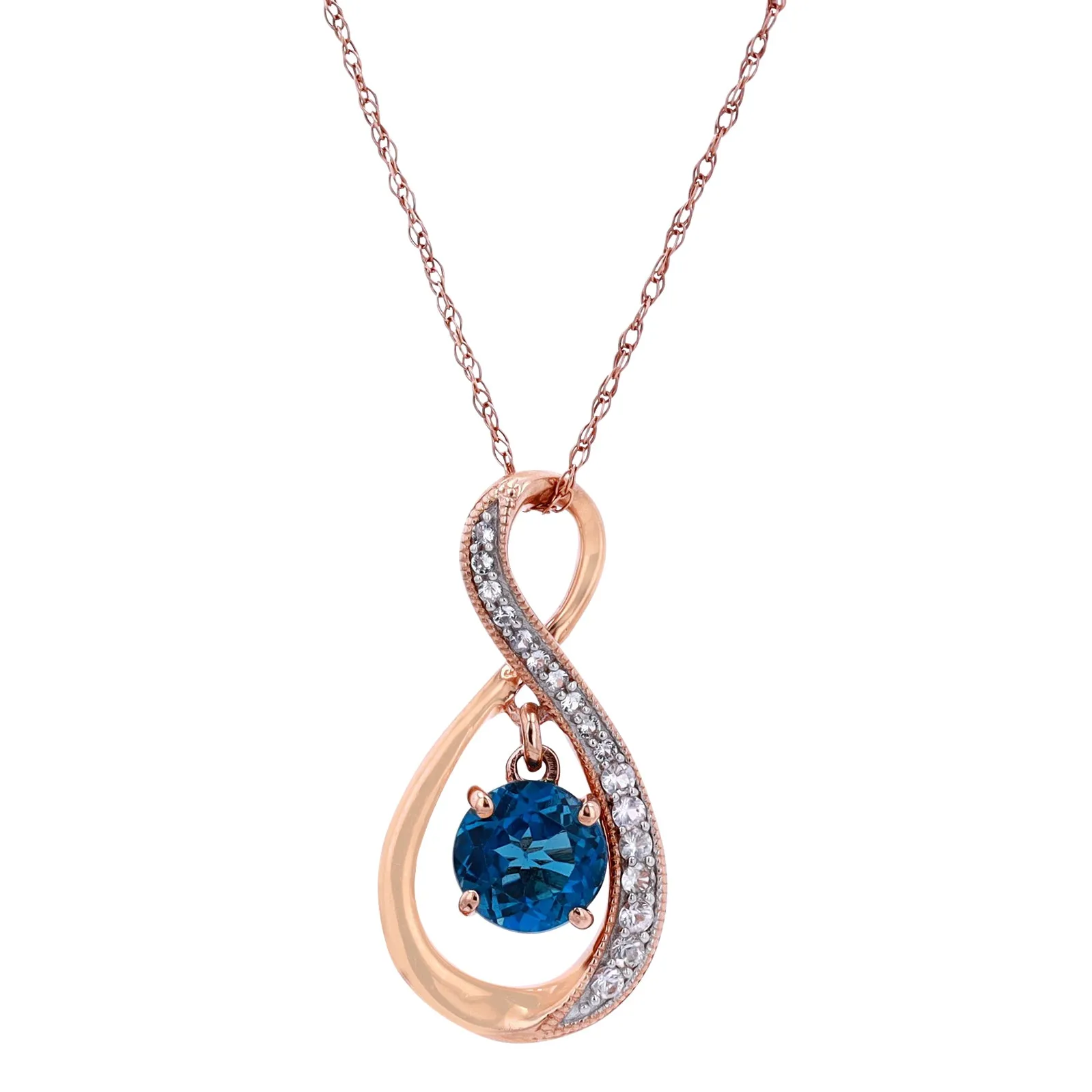 14K RG Gemstone Infinity Pendant<strong>More Colors Available</p></strong>