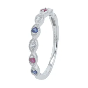 14K Ruby & Blue Sapphire Band