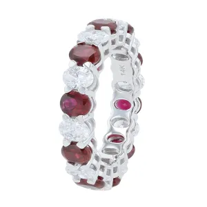 14K WG Lab Grown Diamond & Lab Grown Ruby Eternity Band<p><strong>Lab Grown</p></strong>