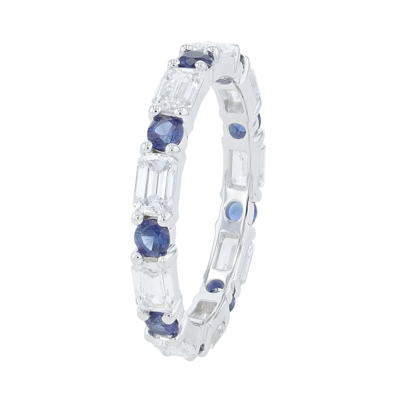 14K WG Lab Grown Diamond & Lab Grown Sapphire Eternity Band<p><strong>Lab Grown</p></strong>