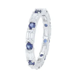 14K WG Lab Grown Diamond & Lab Grown Sapphire Eternity Band<p><strong>Lab Grown</p></strong>