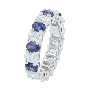 14K WG Lab Grown Diamond & Lab Grown Sapphire Ring<p><strong>Lab Grown</p></strong>
