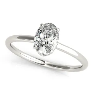 14K White Gold Oval Hidden Halo Open Gallery Diamond Engagement Ring (1.12ctw)