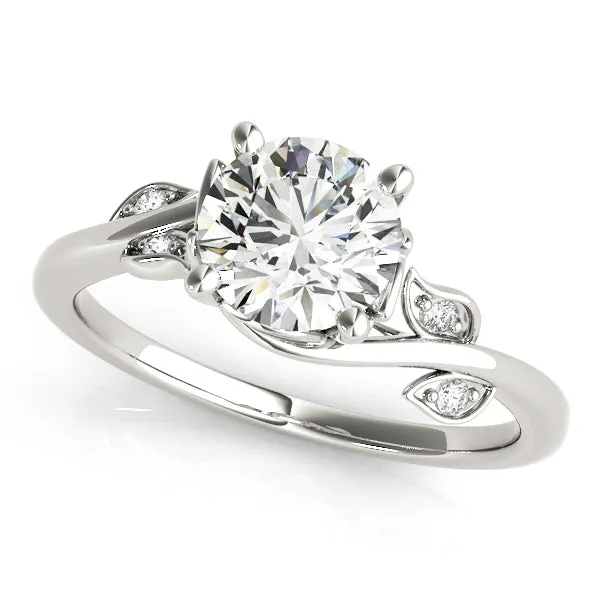 14K White Gold Round Brilliant Diamond Vine Inspired Engagement Ring (1.05ctw)
