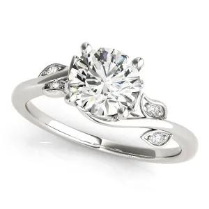 14K White Gold Round Brilliant Diamond Vine Inspired Engagement Ring (1.05ctw)