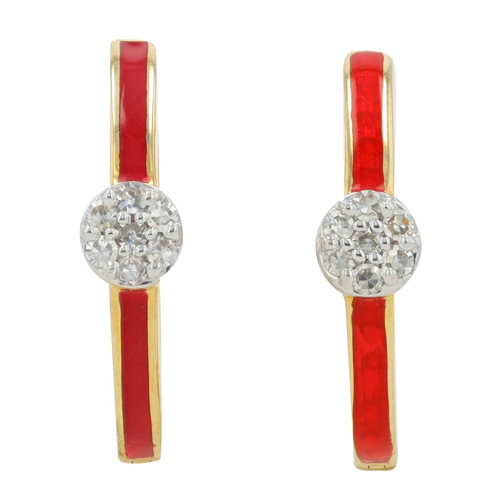 14K YG 0.10 CT Diamond & Enamel Hoops<p><strong>More Colors Available</p></strong>
