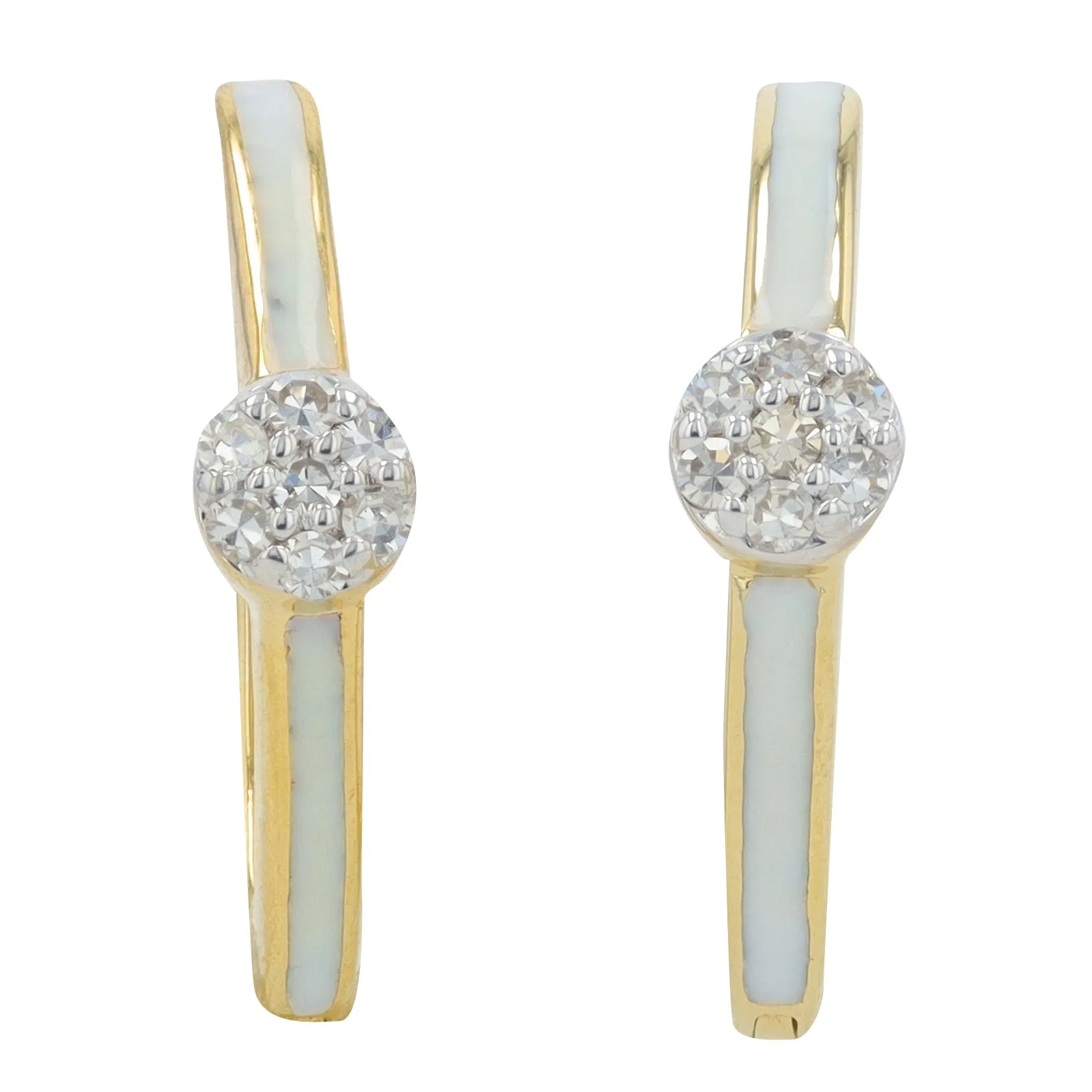 14K YG 0.10 CT Diamond & Enamel Hoops<p><strong>More Colors Available</p></strong>