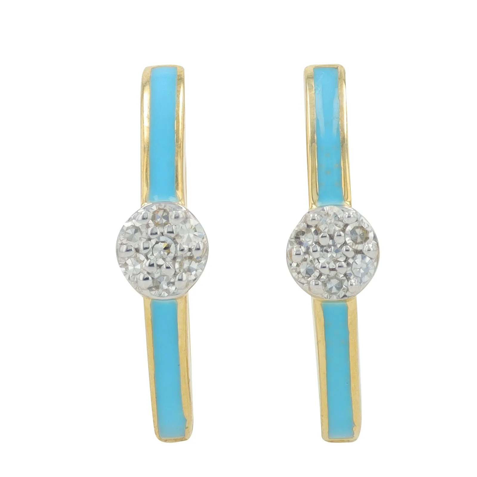 14K YG 0.10 CT Diamond & Enamel Hoops<p><strong>More Colors Available</p></strong>