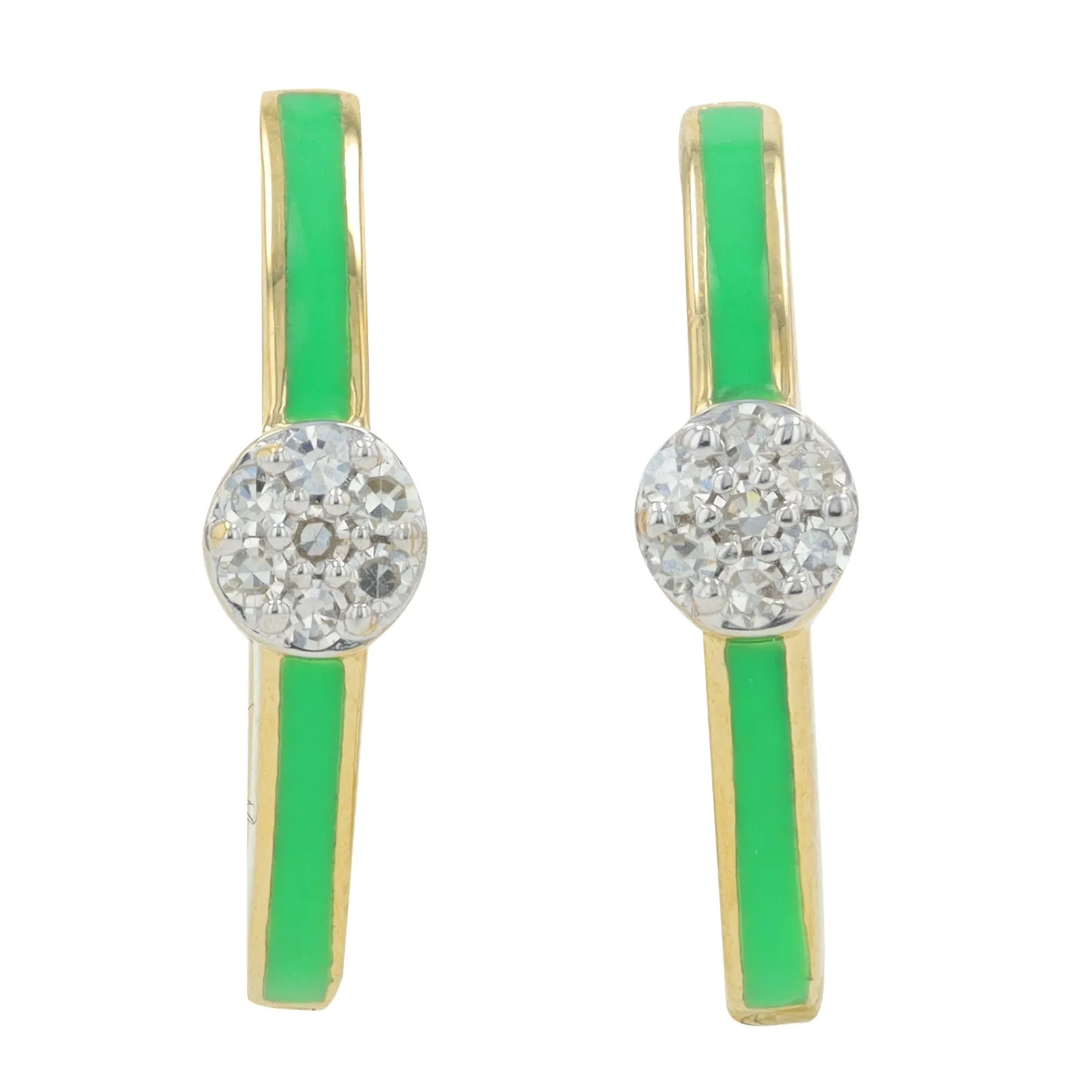14K YG 0.10 CT Diamond & Enamel Hoops<p><strong>More Colors Available</p></strong>