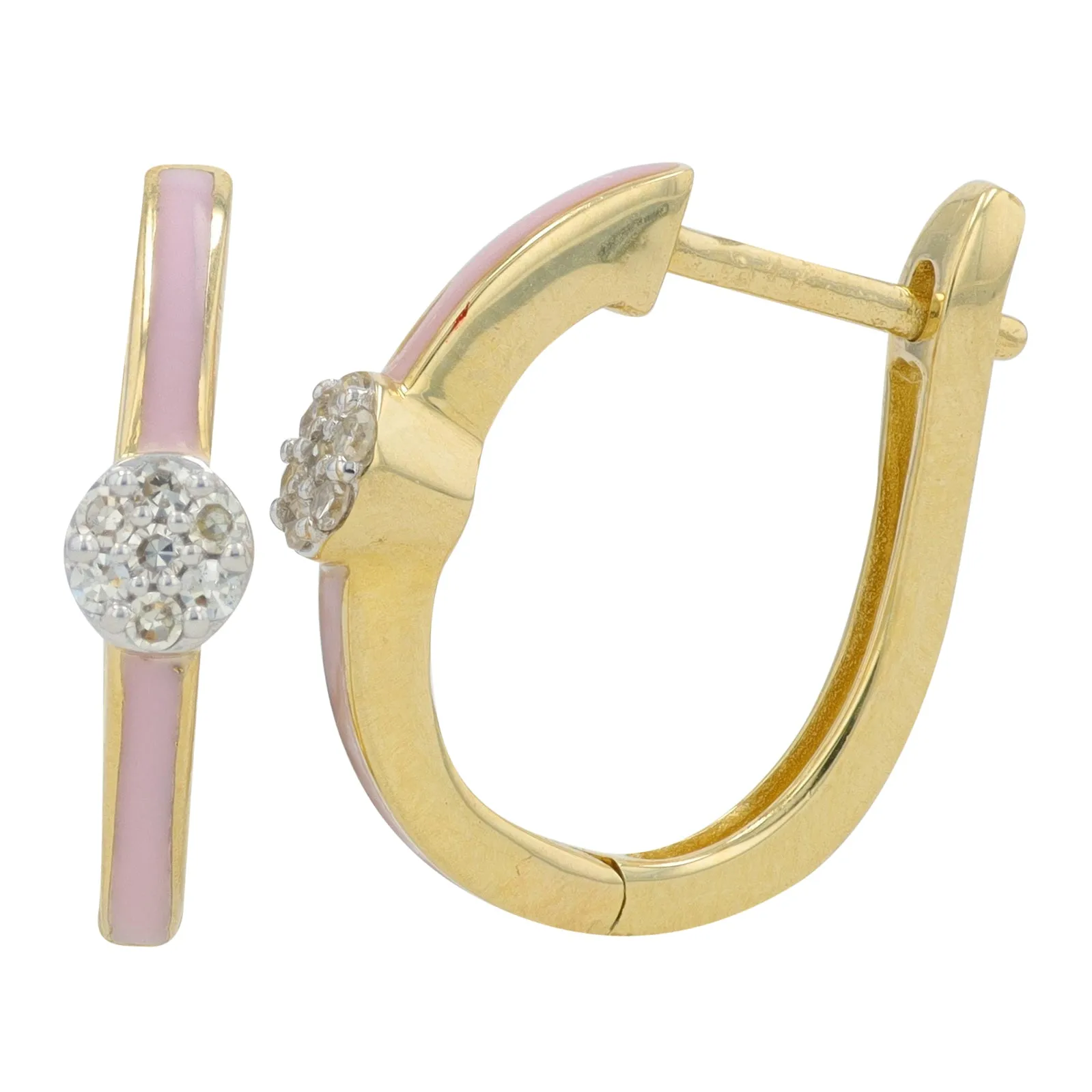 14K YG 0.10 CT Diamond & Enamel Hoops<p><strong>More Colors Available</p></strong>