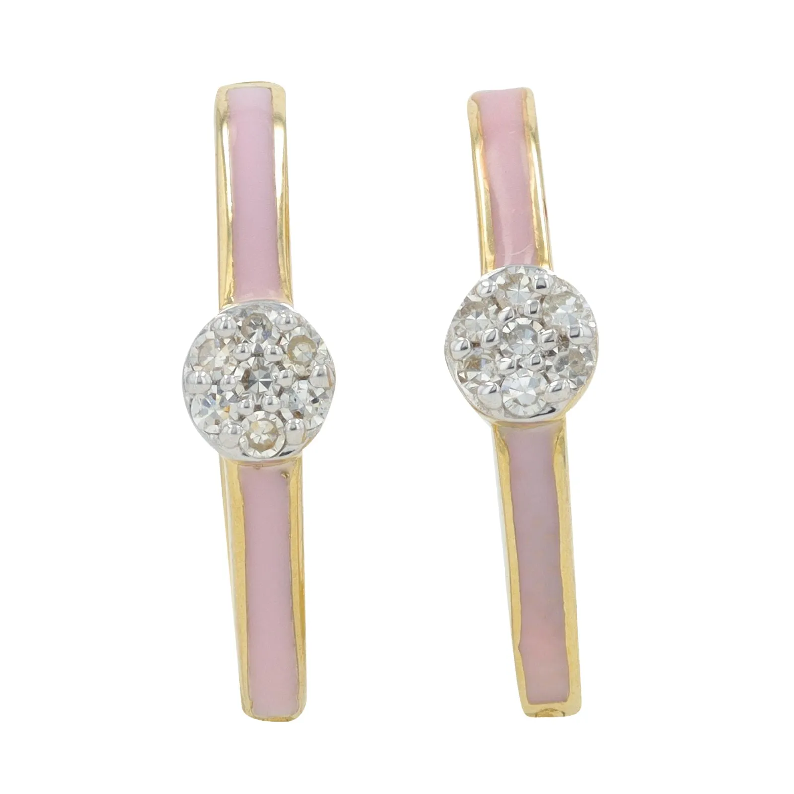 14K YG 0.10 CT Diamond & Enamel Hoops<p><strong>More Colors Available</p></strong>