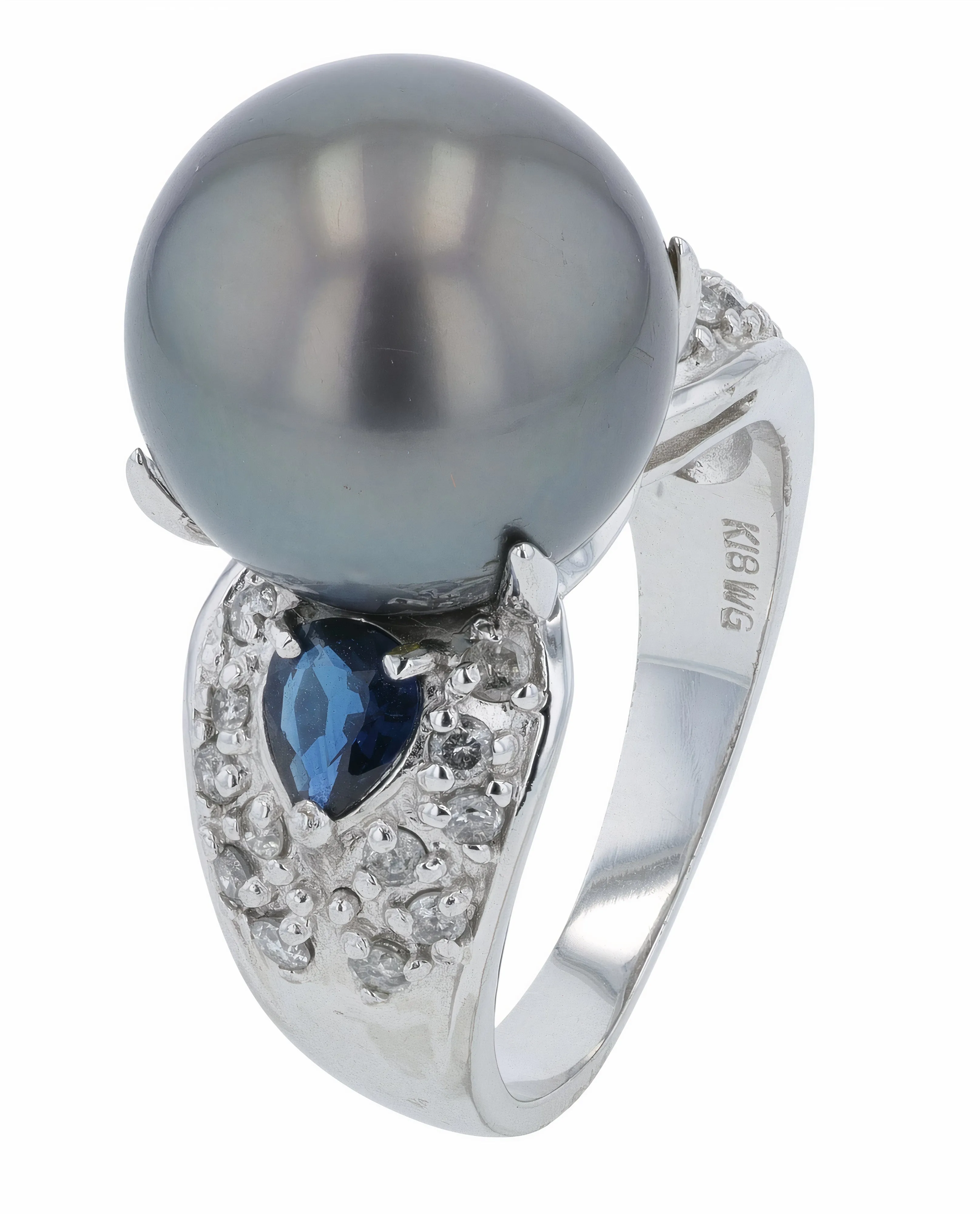 18K WG 13.3 MM Pearl Ring