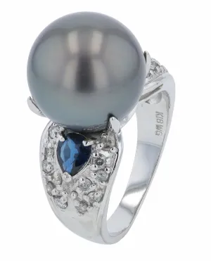 18K WG 13.3 MM Pearl Ring
