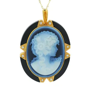 18K YG Cameo Pendant