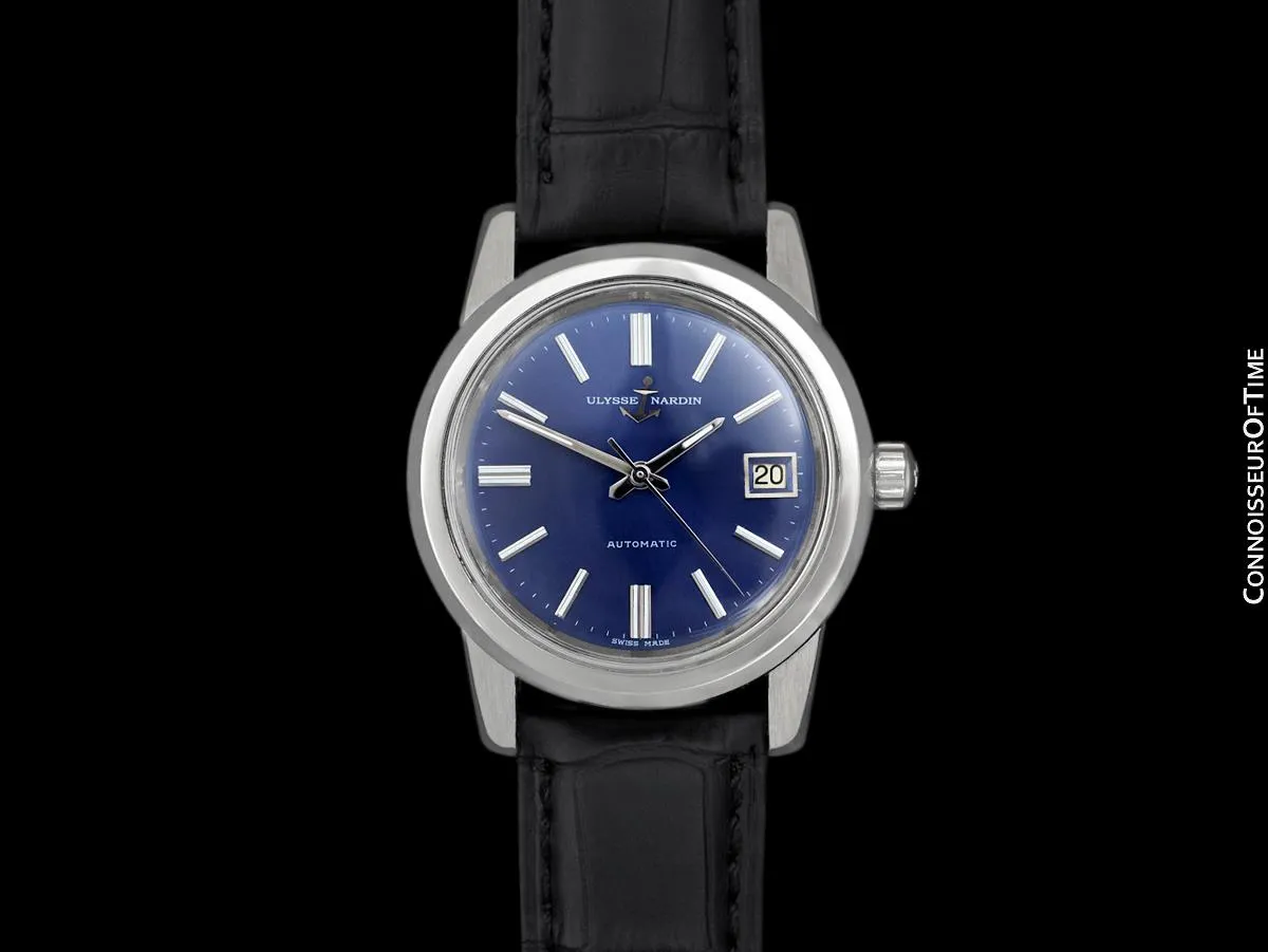 1960's Ulysse Nardin Vintage Mens Large 37mm Automatic Calatrava Watch, Stainless Steel