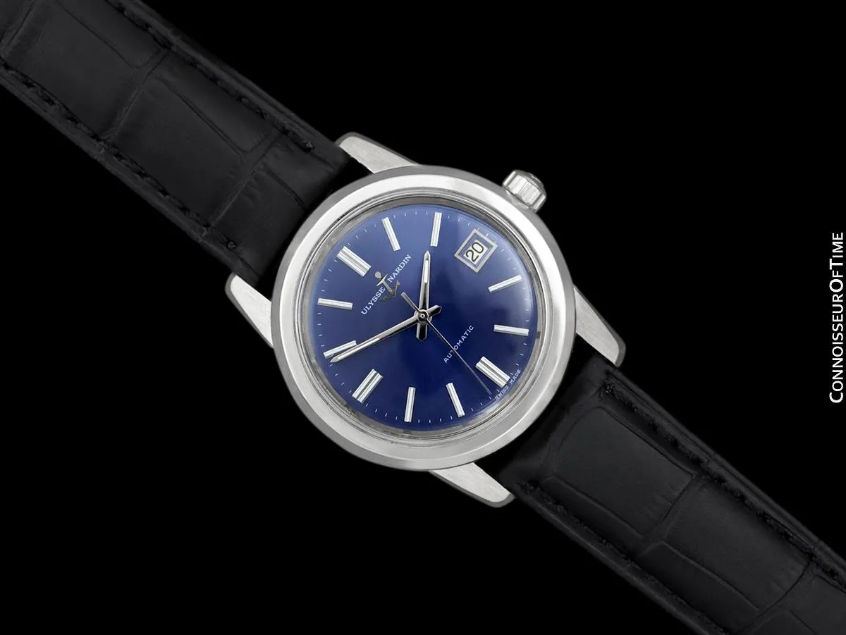 1960's Ulysse Nardin Vintage Mens Large 37mm Automatic Calatrava Watch, Stainless Steel