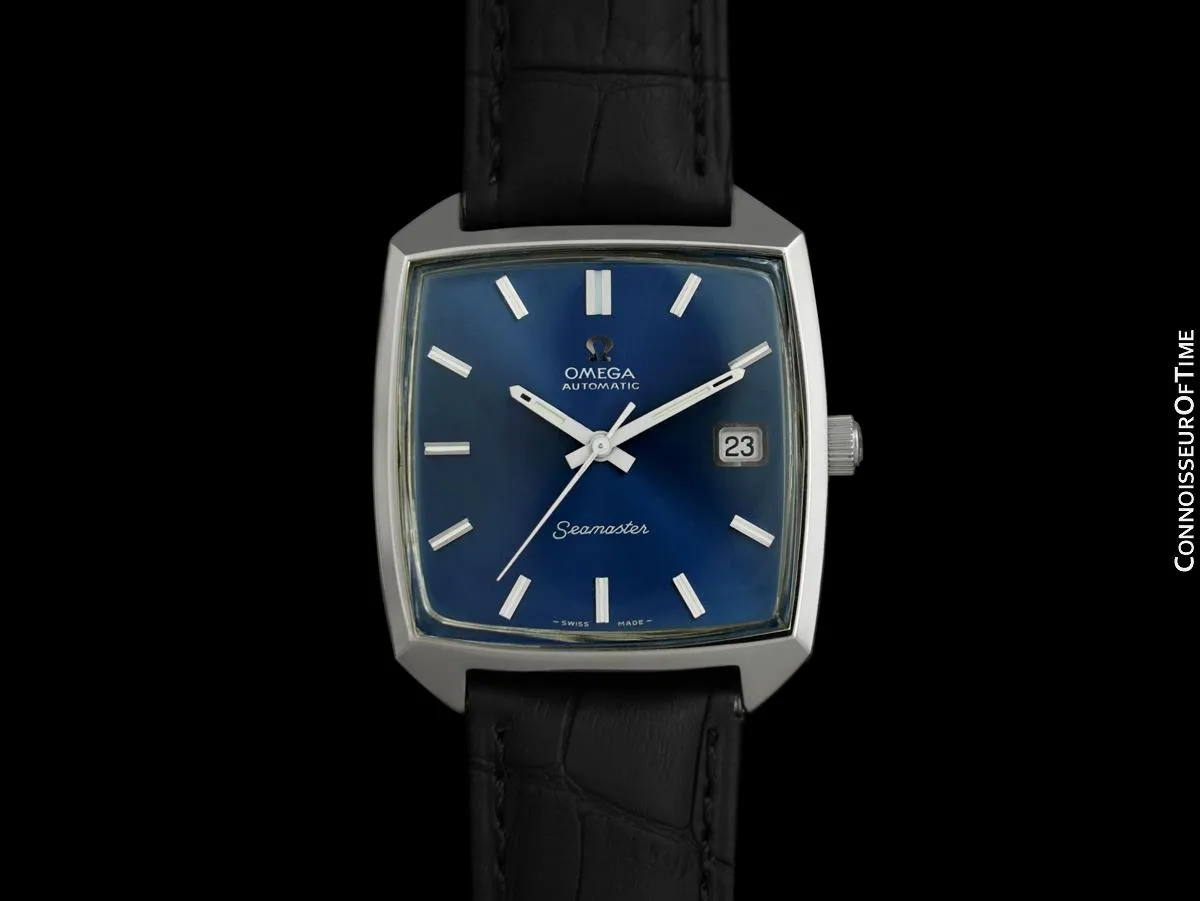 1970's Omega Seamaster Compressor Mens Vintage Watch with 565 Movement, Automatic, Quick-Setting Date - Stainless Steel