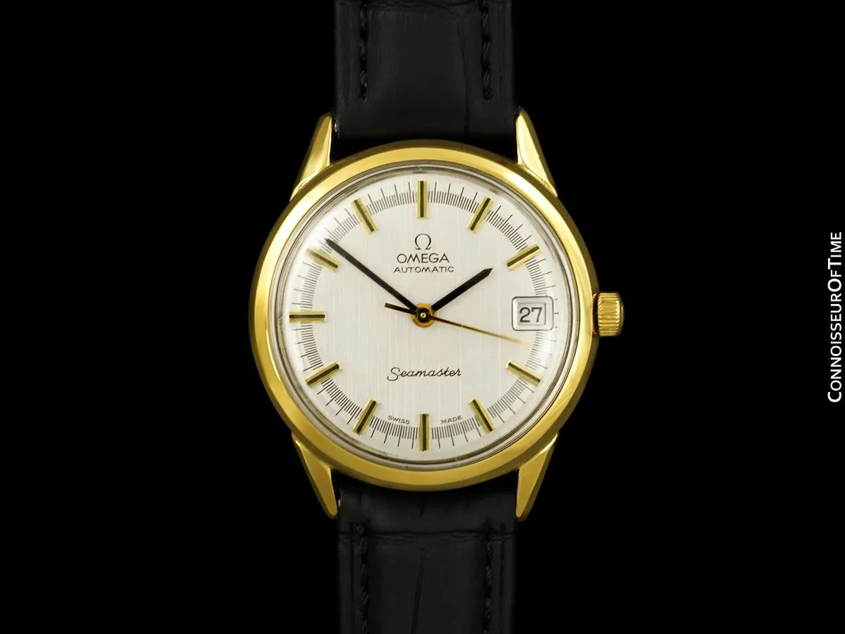 1971 Omega Seamaster Mens Vintage Cal. 563 Watch, Automatic, Date - 18K Gold Plated & Stainless Steel
