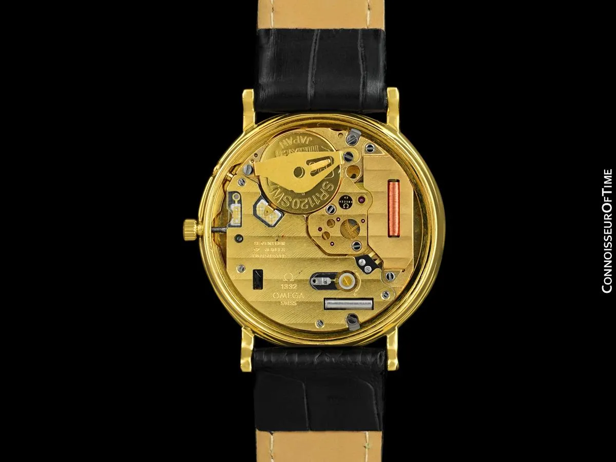 1980 Omega Constellation Mens Vintage Quartz Accuset Watch - 18K Gold Plated & Stainless Steel