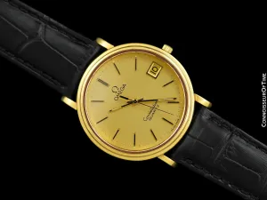 1980 Omega Constellation Mens Vintage Quartz Accuset Watch - 18K Gold Plated & Stainless Steel