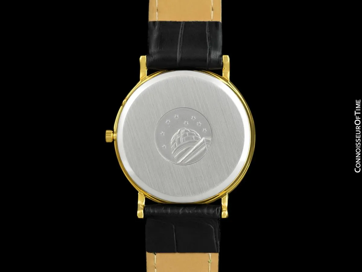 1980 Omega Constellation Mens Vintage Quartz Accuset Watch - 18K Gold Plated & Stainless Steel