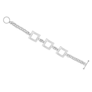 3 Square Sterling Silver Bracelet