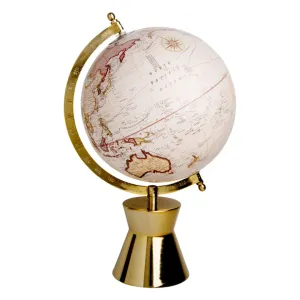 8" World Globe with Golden Metal Base