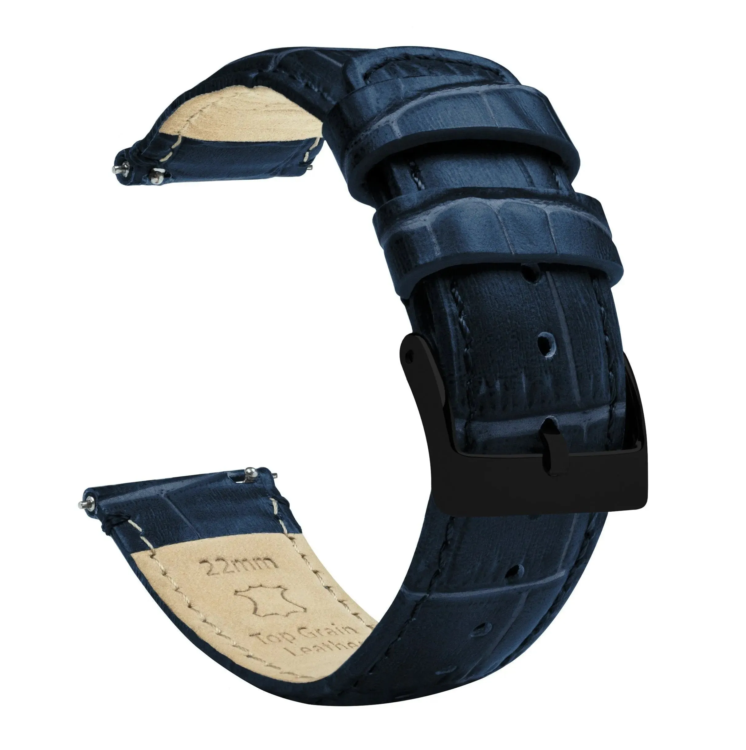 Amazfit Bip Navy Blue Alligator Grain Leather Watch Band
