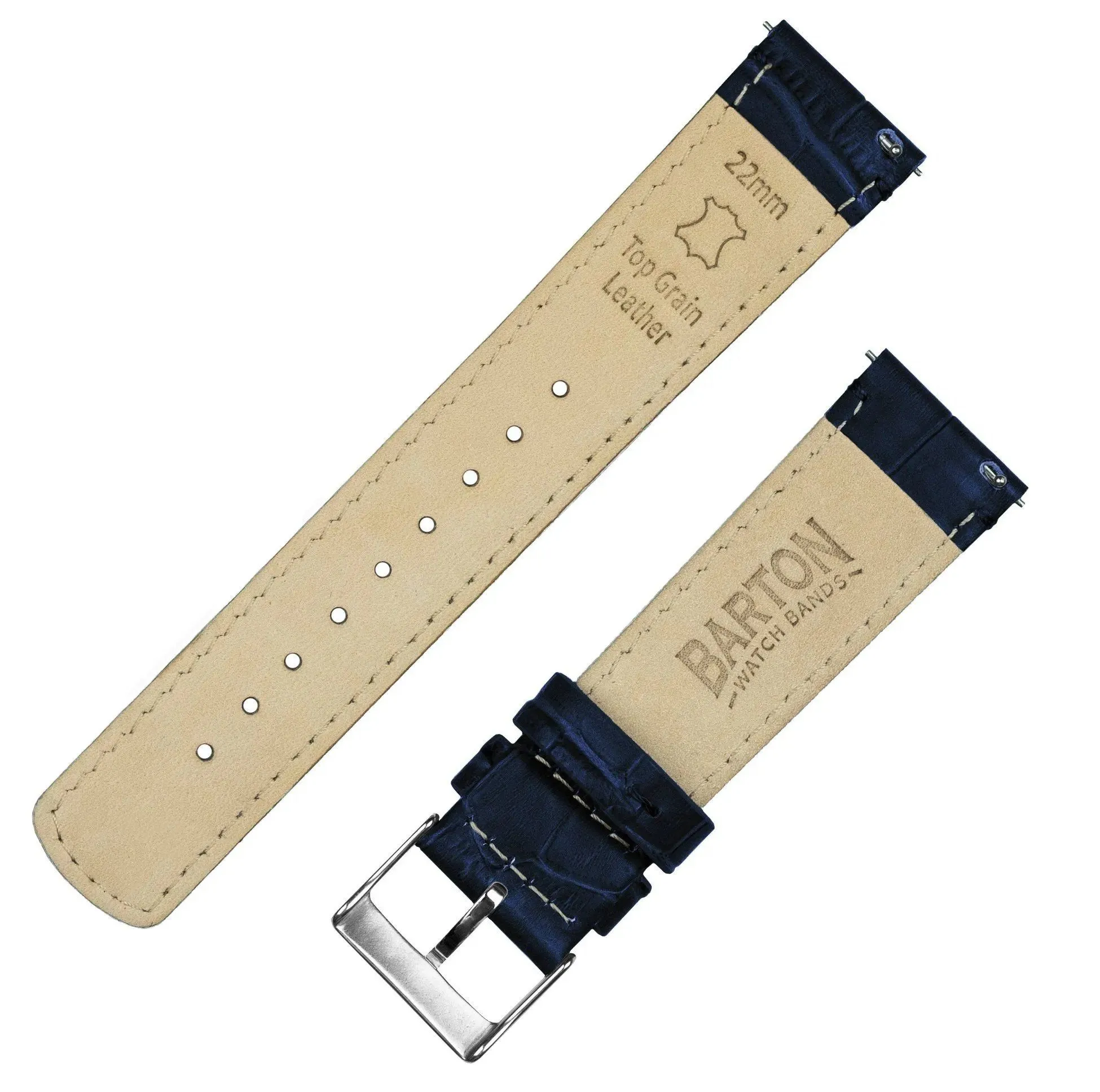 Amazfit Bip Navy Blue Alligator Grain Leather Watch Band