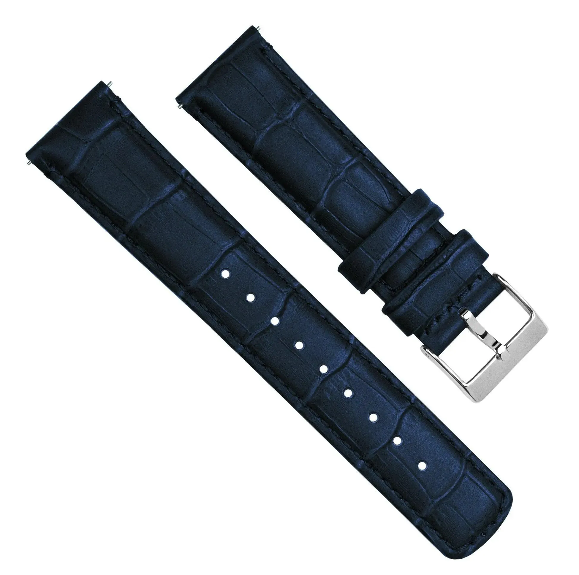 Amazfit Bip Navy Blue Alligator Grain Leather Watch Band