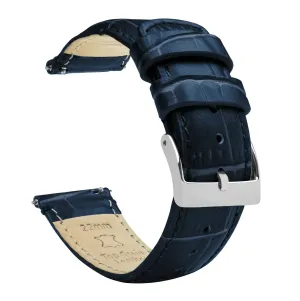Amazfit Bip Navy Blue Alligator Grain Leather Watch Band
