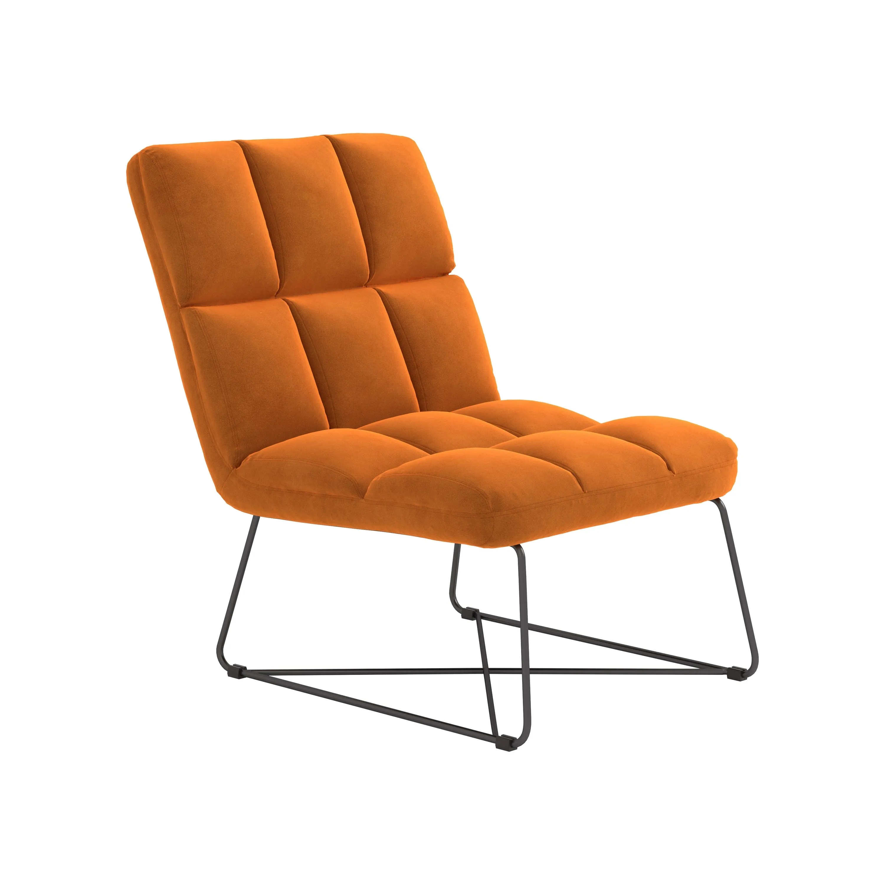Armless Upholstered Accent Chair Yellow - 903837