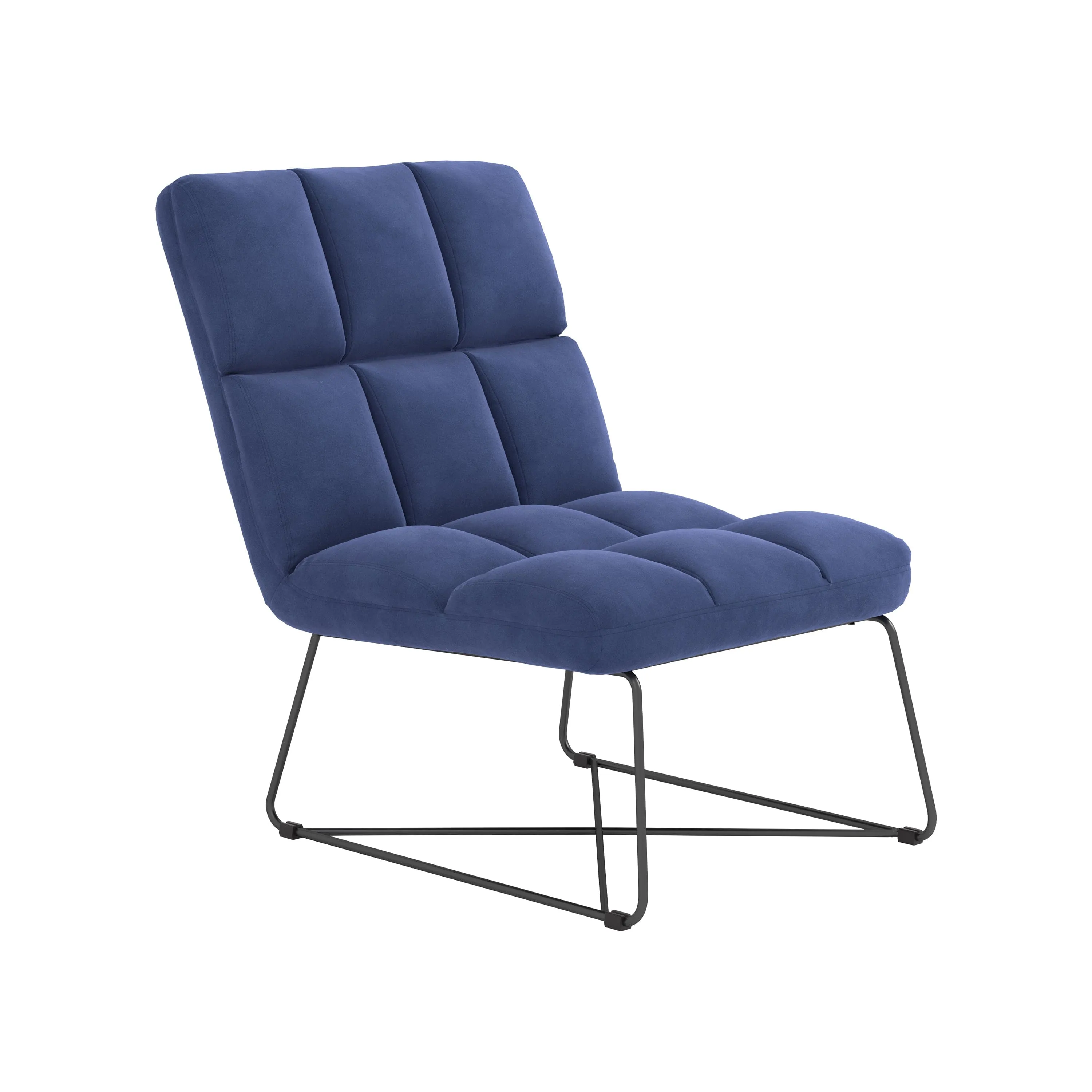 Armless Upholstered Accent Chair Yellow - 903837