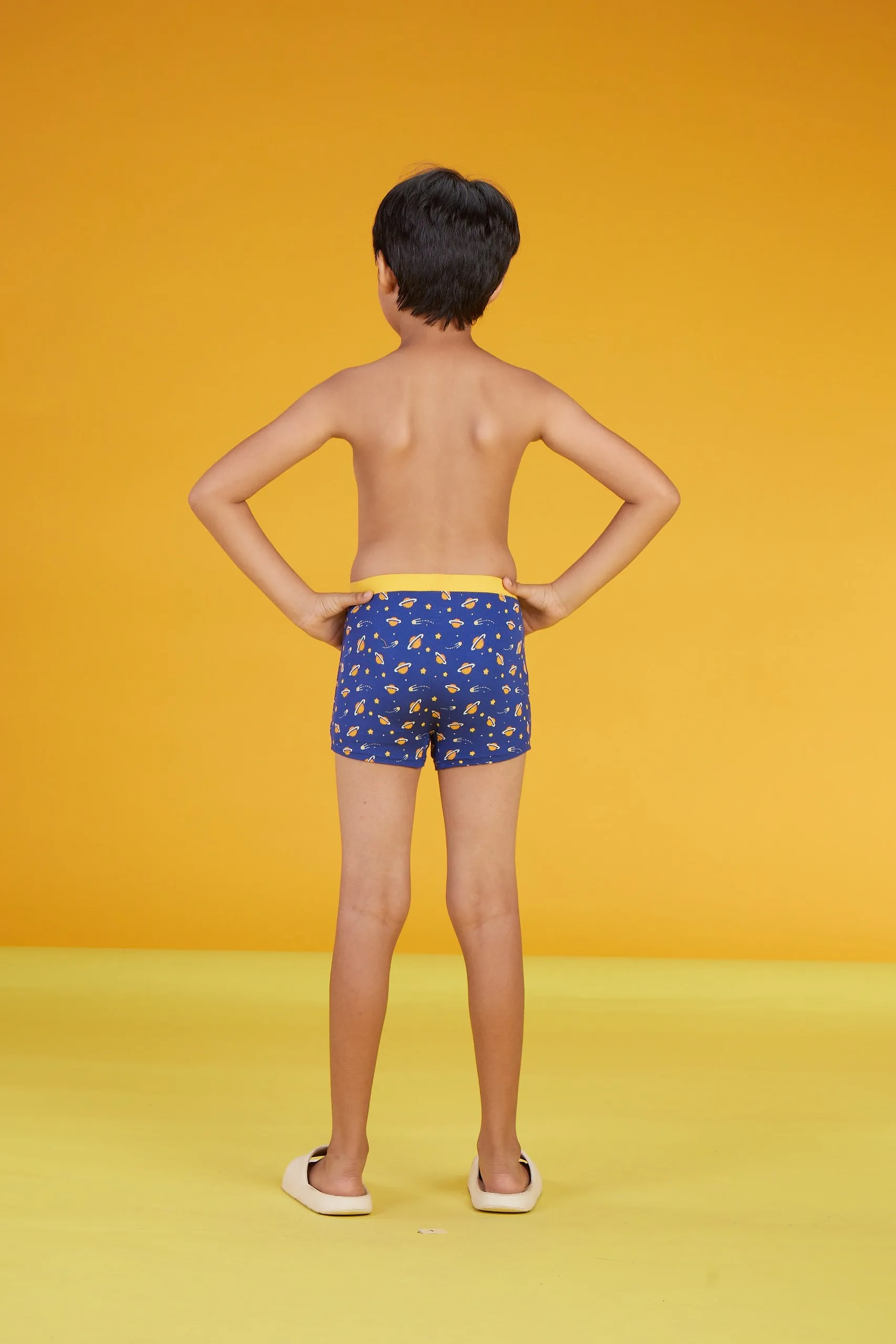 Astro Boys Trunks Blue Tencel Modal - Planets