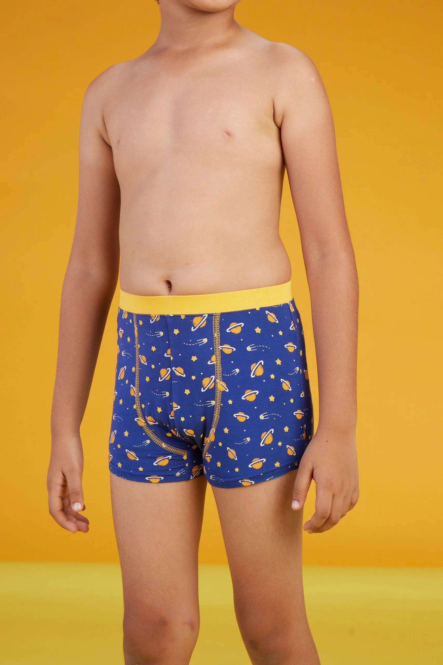 Astro Boys Trunks Blue Tencel Modal - Planets