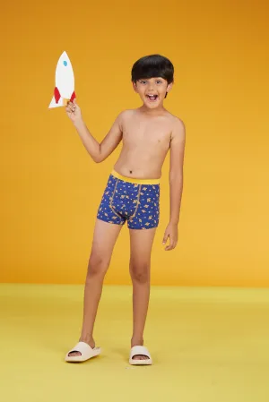 Astro Boys Trunks Blue Tencel Modal - Planets